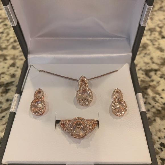 Womens 3-pc. Simulated Morganite 14K Rose Gold Over Silver Jewelry Set - Picture 2 of 5